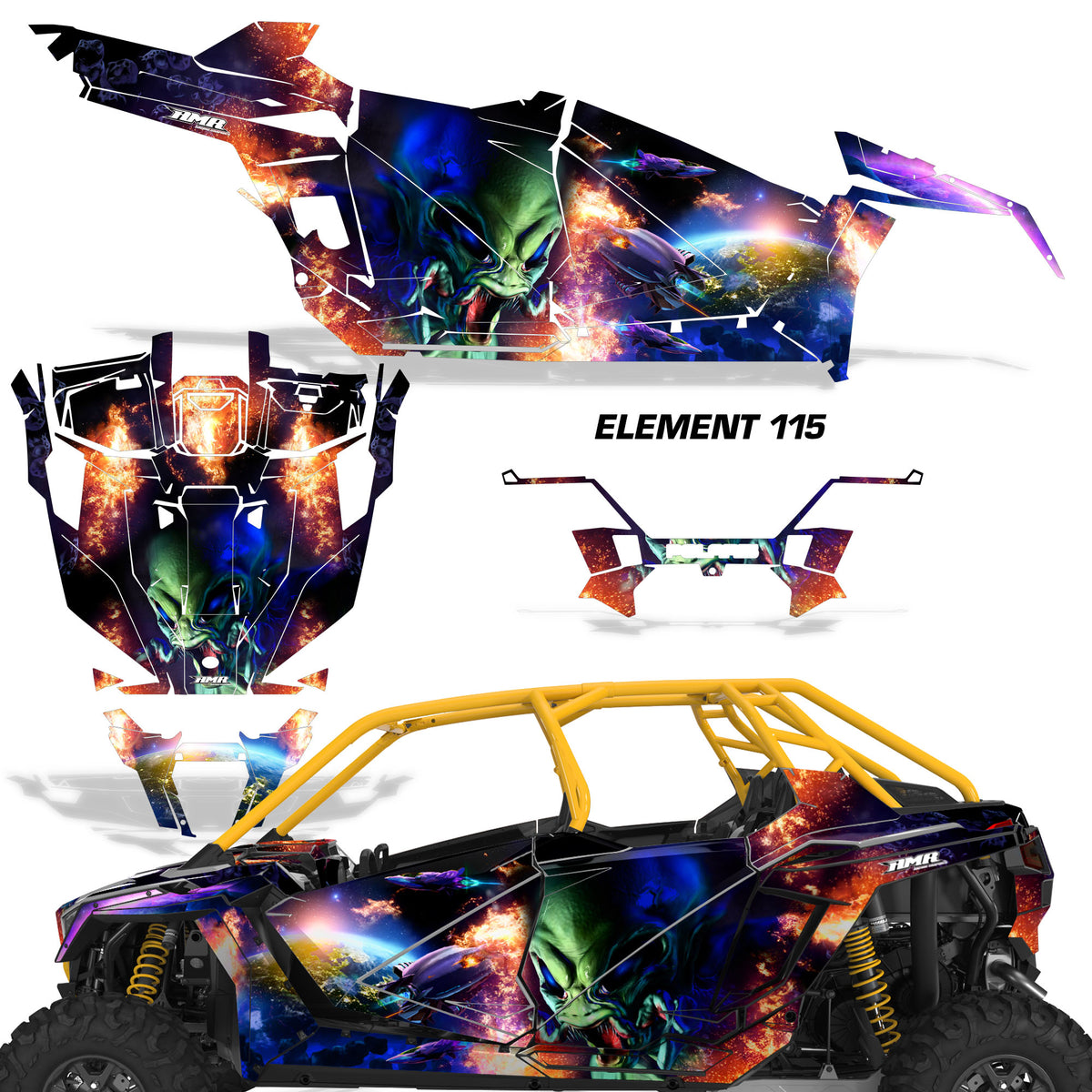 Polaris RZR Pro XP Graphic Kit 4Door 2020 & Up Element XHivent
