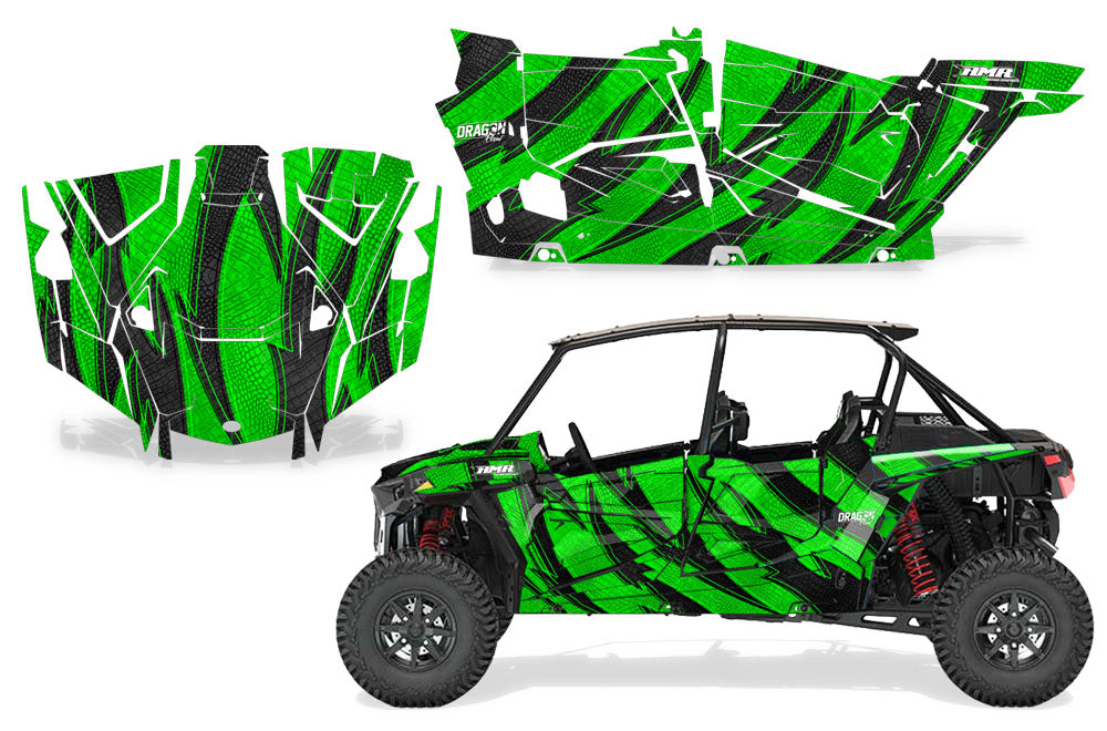 Polaris Rzr Turbo And Turbo S Graphic Kit 4 Door 2019 2022 Dragon Flow X Hivent