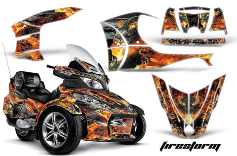 Protective designer Complete plus Trim decal kit for Can-Am BRP Spyder RTS - 2010-2013 Firestorm