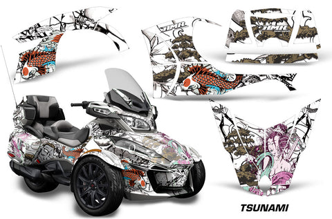 Protective designer Complete Plus Trim decal kit for Can-Am BRP Spyder RTS - 2014-2019 TSUNAMI