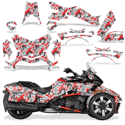 Protective designer Complete decal kit for Can-Am BRP Spyder F3-T 2016-2024 Camo Plate