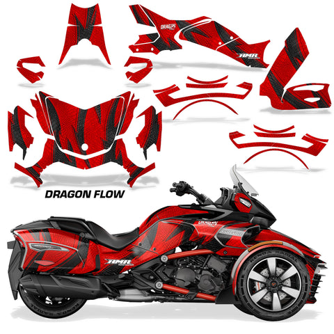 Protective designer Complete decal kit for Can-Am BRP Spyder F3-T 2016-2024 Dragon Flow
