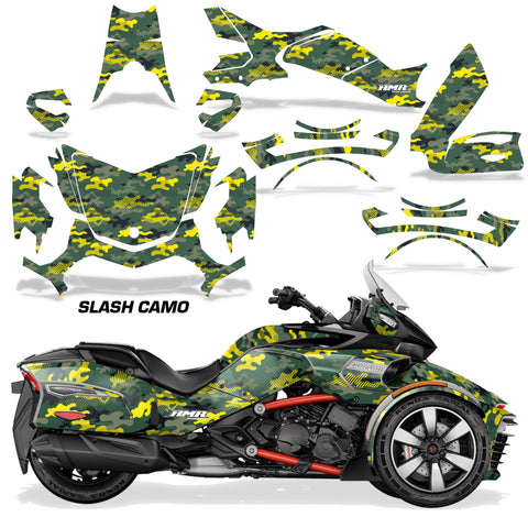 Protective designer Complete decal kit for Can-Am BRP Spyder F3-T 2016-2024 Slash Camo