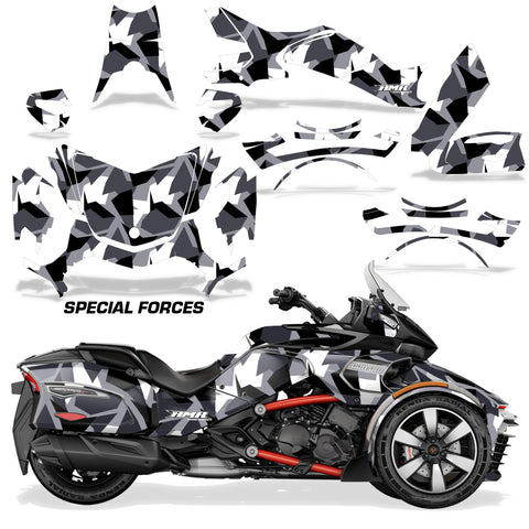 Protective designer Complete decal kit for Can-Am BRP Spyder F3-T 2016-2024 Special Force