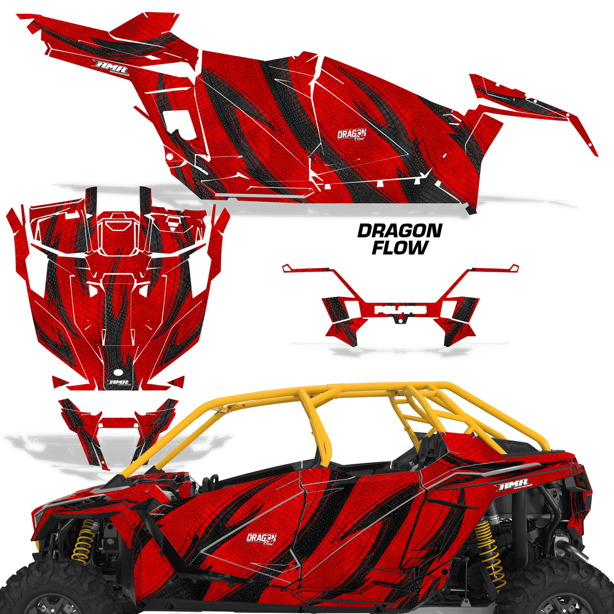 Polaris RZR Pro XP Graphic Kit 4-Door 2020-2024 Dragon Flow – X-Hivent