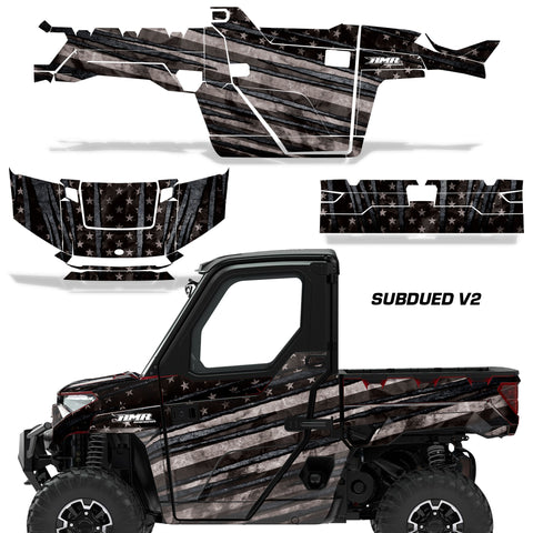 Polaris Ranger 1000 XP Graphics Kit With Door Decals- 2 Door 2018 & Up Subdued V2